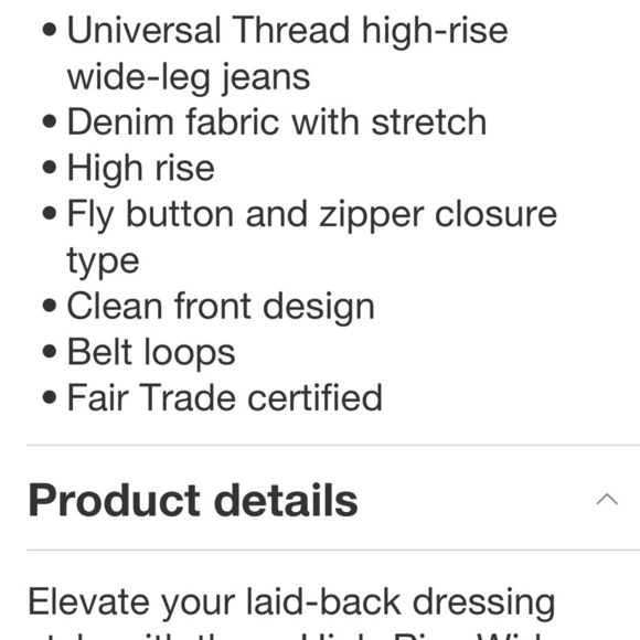 GUC Size 4 Universal Thread cream denim sailor jeans.Wide leg. Spring perfection - Picture 6 of 14